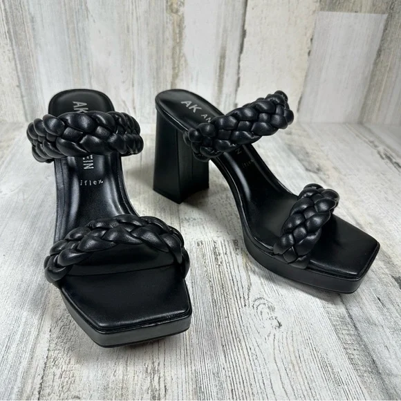 New Anne Klein  Alexander Braided  Platform Block Heel Sandal #918 - Picture 7 of 13